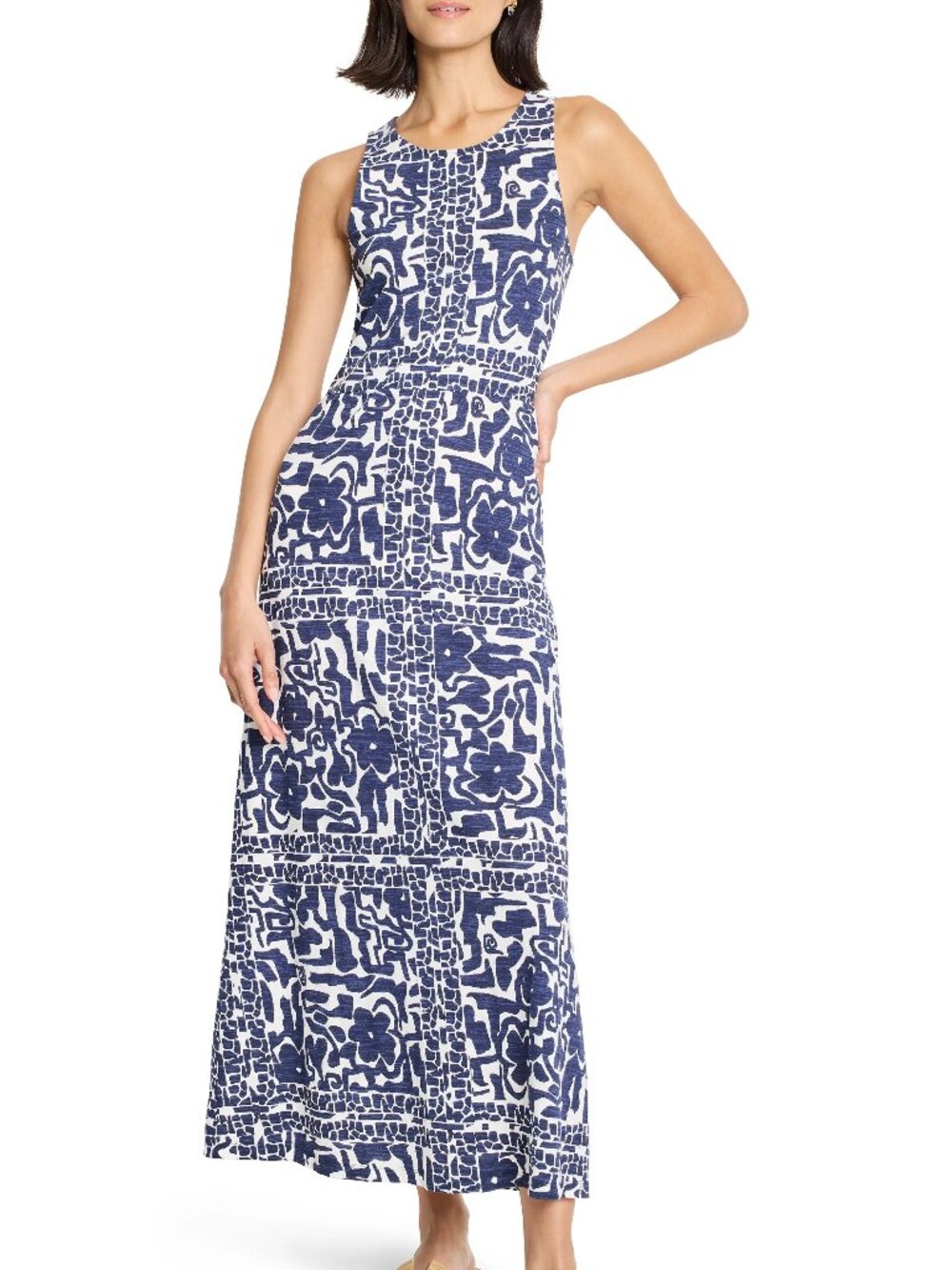 Nic + Zoe NZT Floret Blues Knit Maxi Tank Dress NWT Size XL